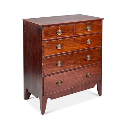 Lot 758 - A GEORGE III MAHOGANY CHEST OF DRAWERS