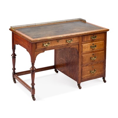 Lot 1102 - A LATE 19TH CENTURY OAK DESK BY SHAPLAND & PETTER