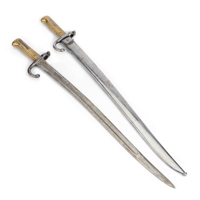 Lot 7 - TWO FRENCH 1866 PATTERN CHASSEPOT SWORD BAYONETS