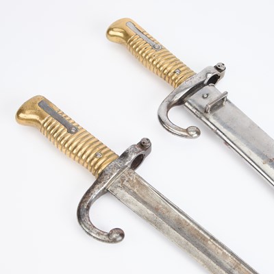 Lot 7 - TWO FRENCH 1866 PATTERN CHASSEPOT SWORD BAYONETS