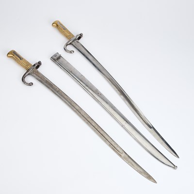 Lot 7 - TWO FRENCH 1866 PATTERN CHASSEPOT SWORD BAYONETS