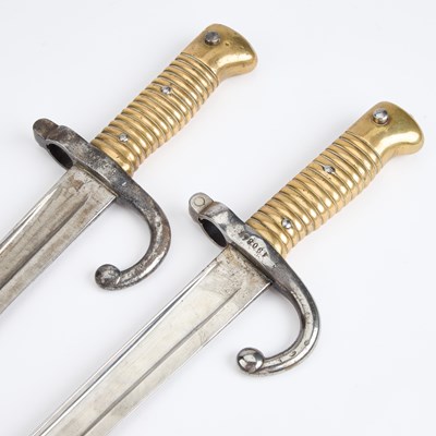 Lot 7 - TWO FRENCH 1866 PATTERN CHASSEPOT SWORD BAYONETS