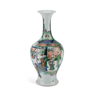 Lot 652 - A CHINESE FAMILLE VERTE VASE, LATE 19TH CENTURY