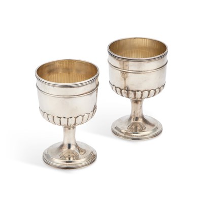 Lot 497 - A PAIR OF GEORGE III SILVER GOBLETS