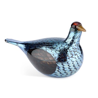 Lot 72 - AN IITTALA GLASS MODEL OF A CAPERCAILLIE, DESIGNED BY OIVA TOIKKA