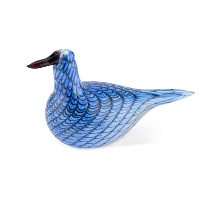 Lot 64 - AN IITTALA GLASS MODEL OF A RUSEE GREBE, DESIGNED BY OIVA TOIKKA