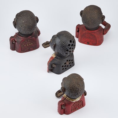 Lot 570 - FOUR VINTAGE CAST IRON 'JOLLY' MONEY BANKS