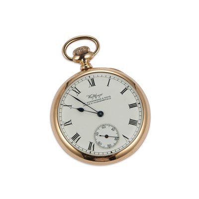 Lot 841 - A 9CT GOLD WALTHAM OPEN FACED POCKET WATCH