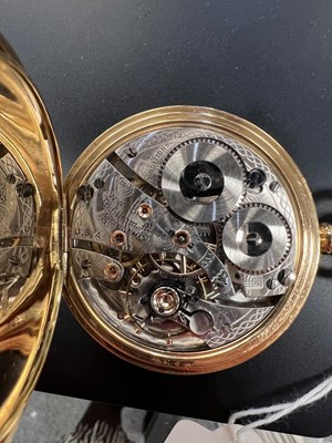 Lot 838 - A FINE 18CT GOLD WALTHAM OPEN FACE POCKET WATCH