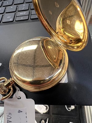 Lot 838 - A FINE 18CT GOLD WALTHAM OPEN FACE POCKET WATCH
