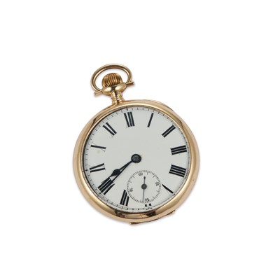 Lot 522 - A 14K GOLD ROLEX OPEN FACED POCKET WATCH