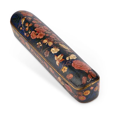 Lot 731 - A QAJAR LACQUER PEN BOX, PERSIA, 19TH CENTURY