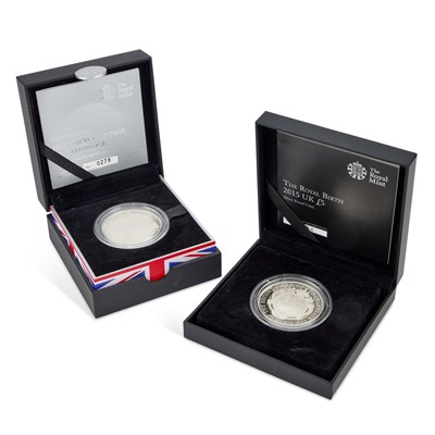 Lot 38 - TWO ROYAL MINT £5 SILVER PROOF COINS