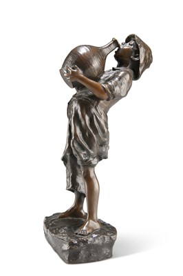 Lot 251 - FULBORN, 'SU-SU', A BRONZE FIGURE OF A YOUNG BOY TIPPLING, CIRCA 1900