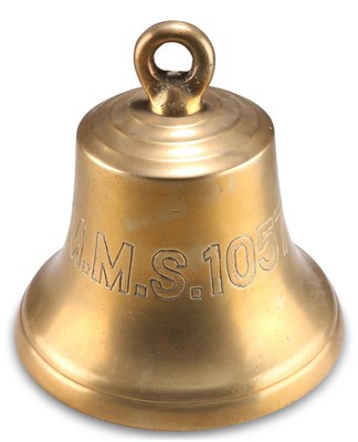 Lot 225 - A BRASS BELL FROM HMS MMS 1057