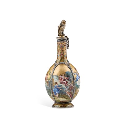 Lot 814 - A VIENNESE ENAMEL SCENT BOTTLE, LATE 19TH CENTURY