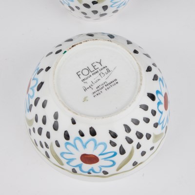 Lot 125 - ANGELICA BELL FOR FOLEY, A FLORAL DECORATED CREAM JUG AND SUGAR BOWL