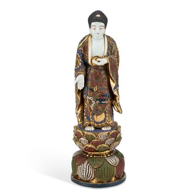 Lot 674 - A LARGE JAPANESE SATSUMA FIGURE