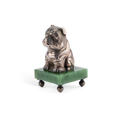 Lot 239 - A SILVER MODEL OF A BULLDOG