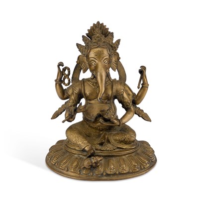 Lot 773 - A LARGE BRONZE FIGURE OF GANESH