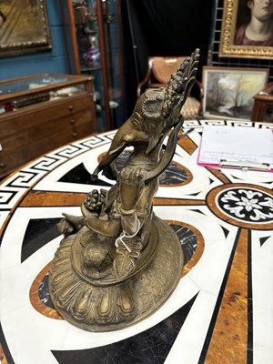 Lot 773 - A LARGE BRONZE FIGURE OF GANESH