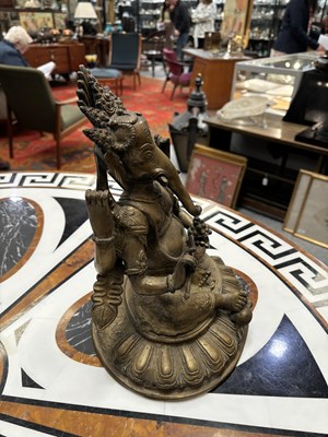 Lot 773 - A LARGE BRONZE FIGURE OF GANESH