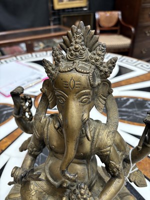 Lot 773 - A LARGE BRONZE FIGURE OF GANESH