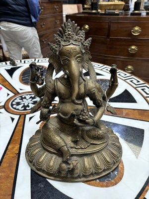 Lot 773 - A LARGE BRONZE FIGURE OF GANESH