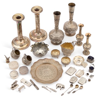 Lot 166 - A COLLECTION OF SILVER AND WHITE-METAL WARES