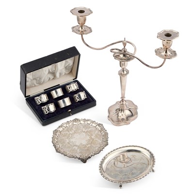 Lot 163 - A GROUP OF SILVER AND SILVER-PLATE