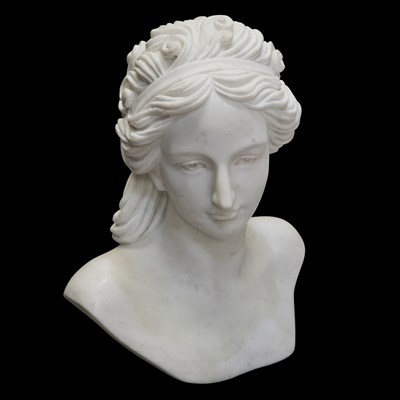 Lot 930 - A CONTEMPORARY MARBLE BUST OF A YOUNG LADY