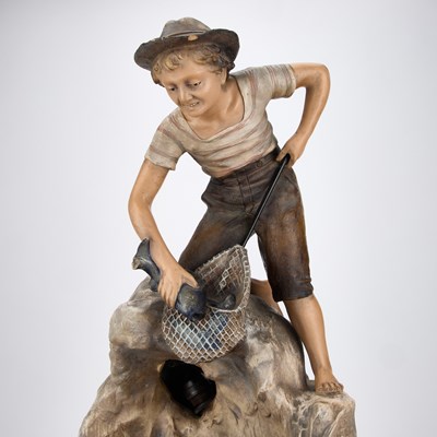 Lot 109 - AN AUSTRIAN PAINTED EARTHENWARE FIGURE GROUP, BY JOHANN MARESCH