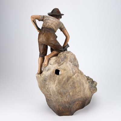 Lot 109 - AN AUSTRIAN PAINTED EARTHENWARE FIGURE GROUP, BY JOHANN MARESCH
