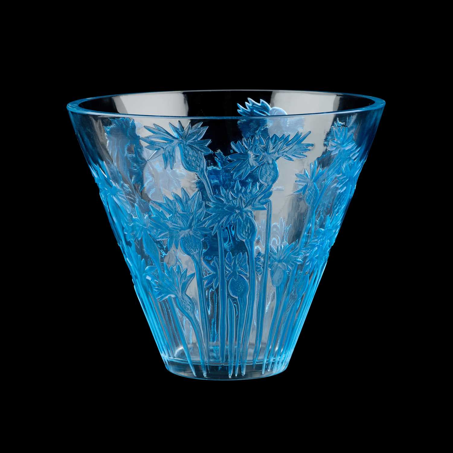 Lot 77 - RENÉ LALIQUE (FRENCH, 1860-1945), A 'BLUETS' VASE, DESIGNED 1914