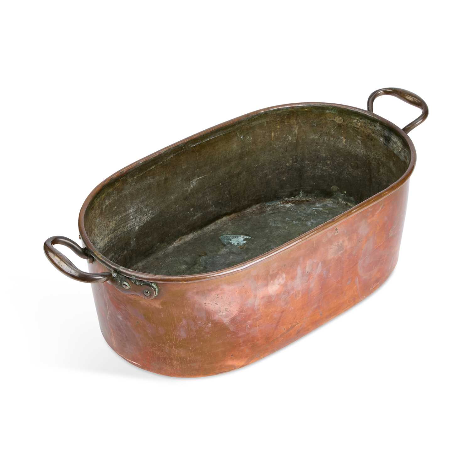 Lot 54 - A 19TH CENTURY COPPER FISH KETTLE