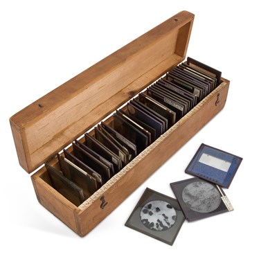 Lot 85 - A BOXED COLLECTION OF MEDICAL GLASS SLIDES