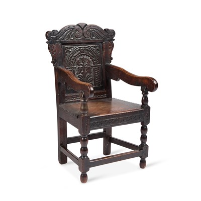 Lot 172 - A 17TH CENTURY STYLE OAK WAINSCOT CHILD'S CHAIR, 19TH CENTURY