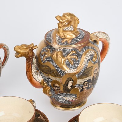 Lot 242 - AN EARLY 20TH CENTURY JAPANESE SATSUMA PARTIAL TEA SERVICE