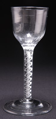 Lot 13 - AN 18TH CENTURY AIR TWIST WINE GLASS