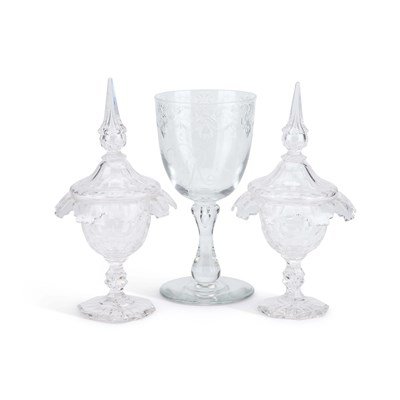 Lot 33 - A LARGE EDINBURGH CUT-GLASS ROYAL COMMEMORATIVE GOBLET