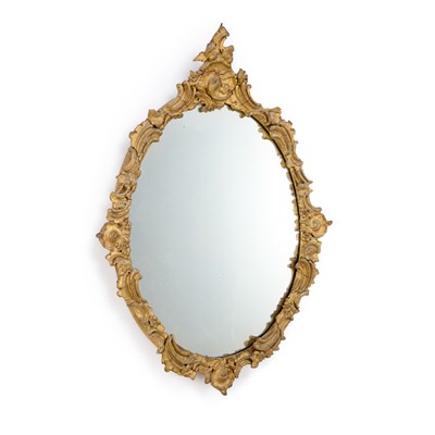 Lot 291 - A ROCOCO REVIVAL GILTWOOD MIRROR, 19TH CENTURY