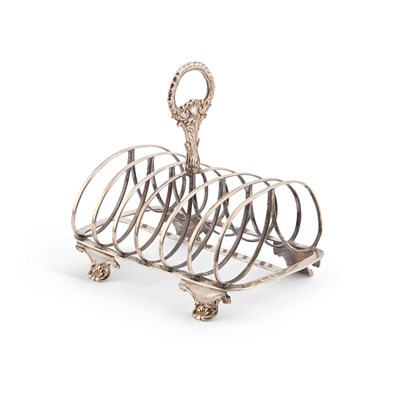 Lot 204 - A GEORGE IV SILVER SEVEN-BAR TOAST RACK