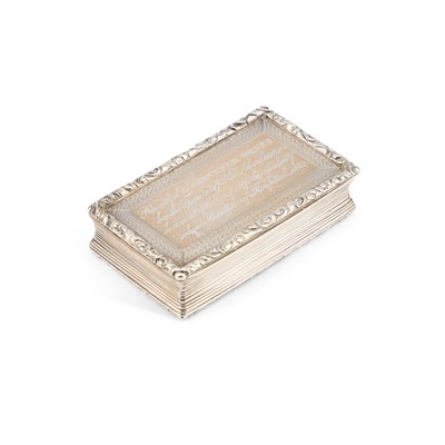 Lot 448 - A WILLIAM IV SILVER SNUFF BOX