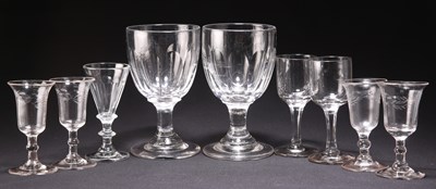 Lot 44 - A GROUP OF 18TH CENTURY AND LATER DRINKING GLASSES
