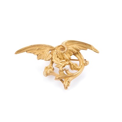 Lot 596 - AN 18CT GOLD FRENCH BROOCH