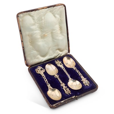 Lot 271 - FOUR CONTINENTAL SILVER FANCY SPOONS