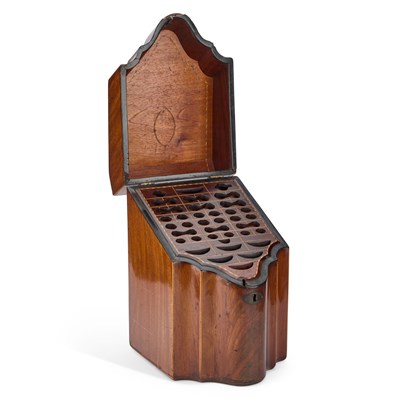 Lot 761 - A GEORGE III MAHOGANY KNIFE BOX