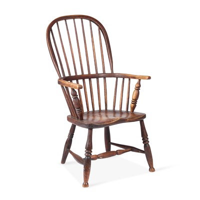 Lot 777 - A 19TH CENTURY ELM WINDSOR CHAIR