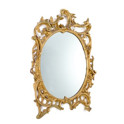 Lot 792 - AN ADAM REVIVAL GILTWOOD AND GESSO OVAL MIRROR, 19TH CENTURY