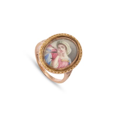 Lot 554 - AN 18TH CENTURY PORTRAIT MINIATURE RING